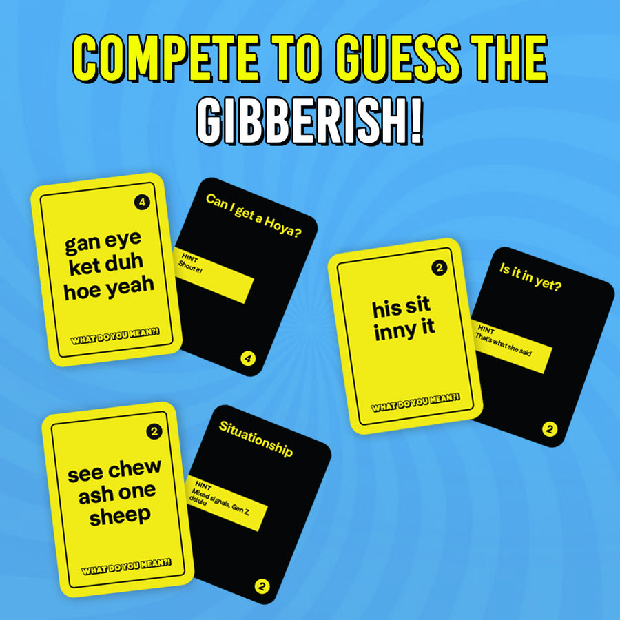 What Do You Mean?! - The Ultimate Guess The Gibberish Party Game – Dring